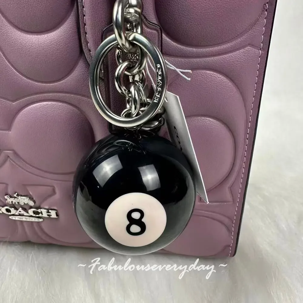 Coach Eight Ball Bag Charm Keychain Keyring CEA15 NWT